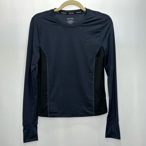 Peloton Navy Blue and Black Warmup Long Sleeve Shirt - Picture 4 of 11